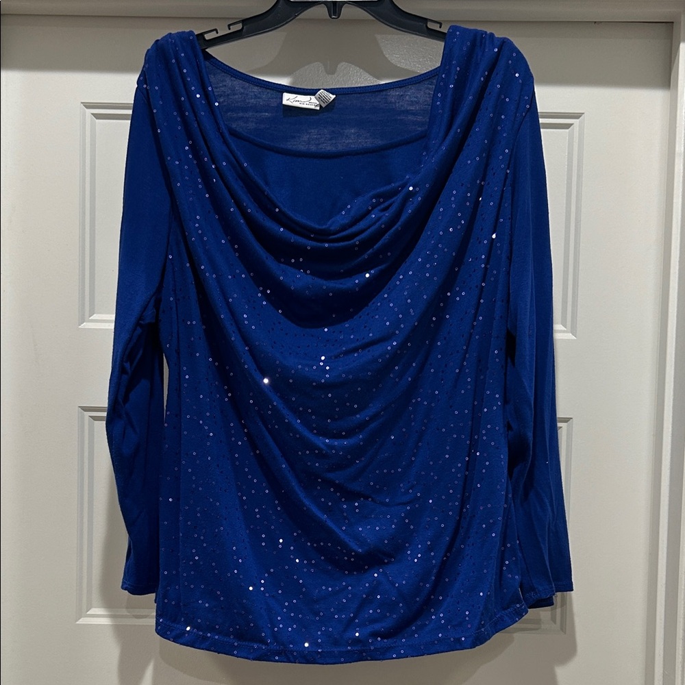 Kim Rogers Royal Blue Sequin Blouse